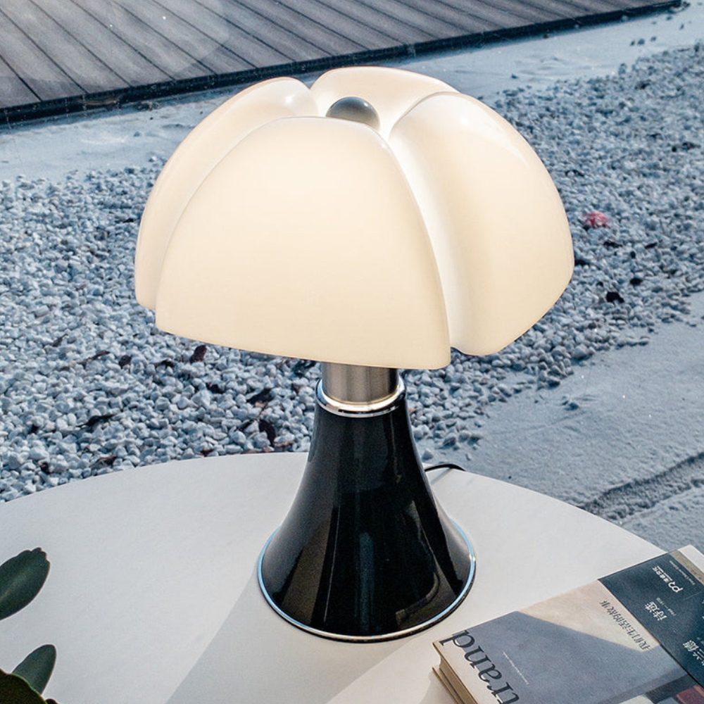 Mushroom Table Lamp with Four Lobe Shade - Mid Century Modern Style
