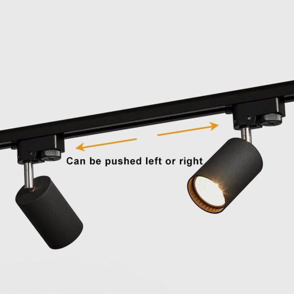 LED Track Lighting System with Adjustable Spotlights - Modern Industrial