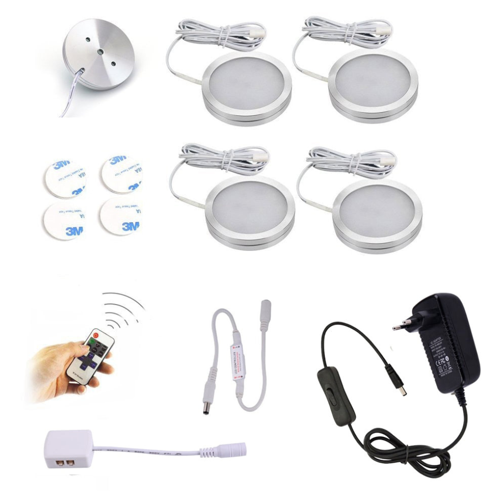LED-Pucklichter mit kabelloser Fernbedienung und Dimmer – 120 Grad breiter Lichtstrahl