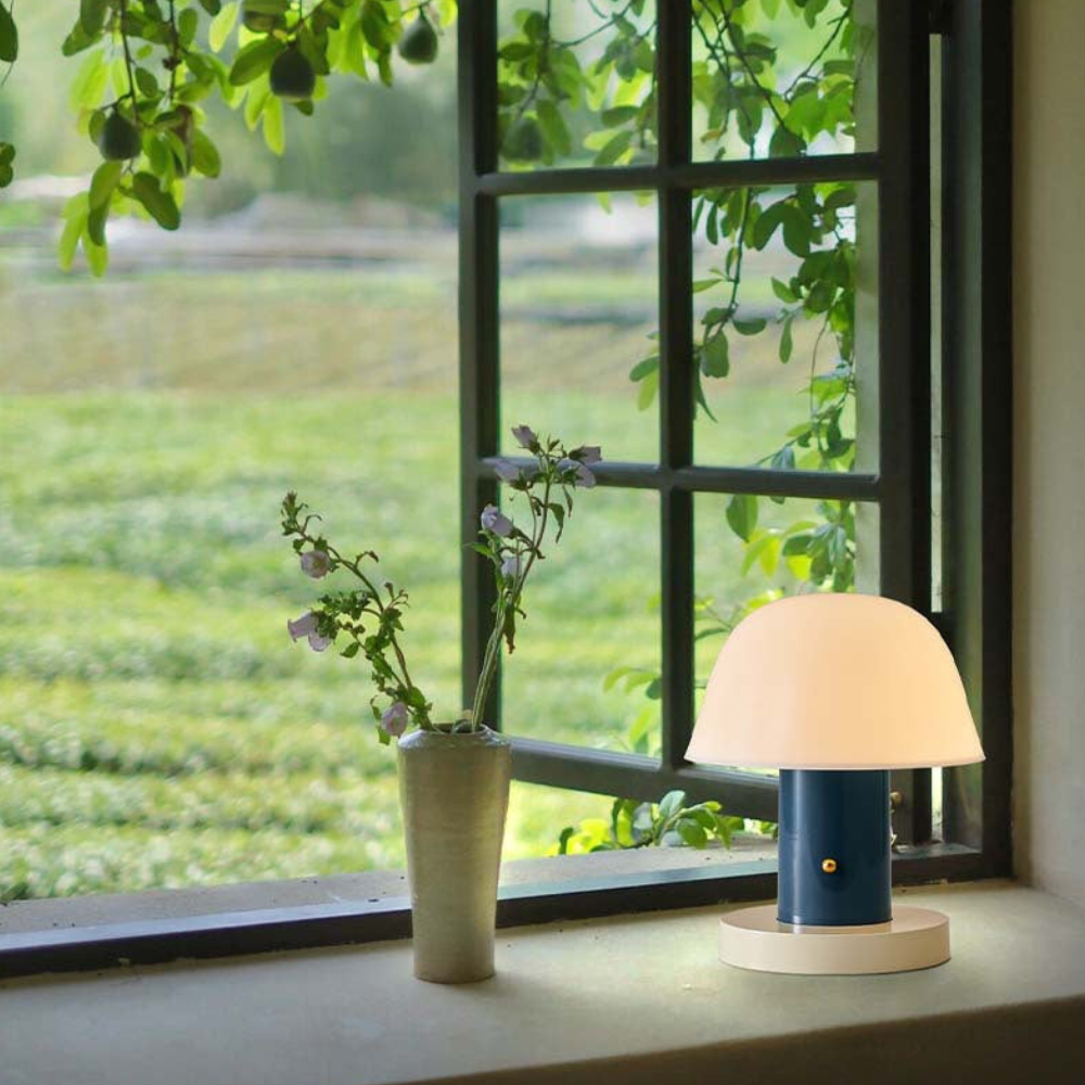 LED Table Lamp with USB Port and Touch Dimmer - Mid Century Danish Style