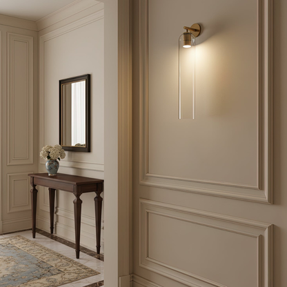 Modern Cylinder Glass Wall Sconce - Elongated Pill Silhouette Vertical Light