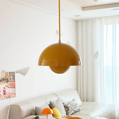 Pendant Light with Nested Dome Metal Shades - Mid Century Modern Retro