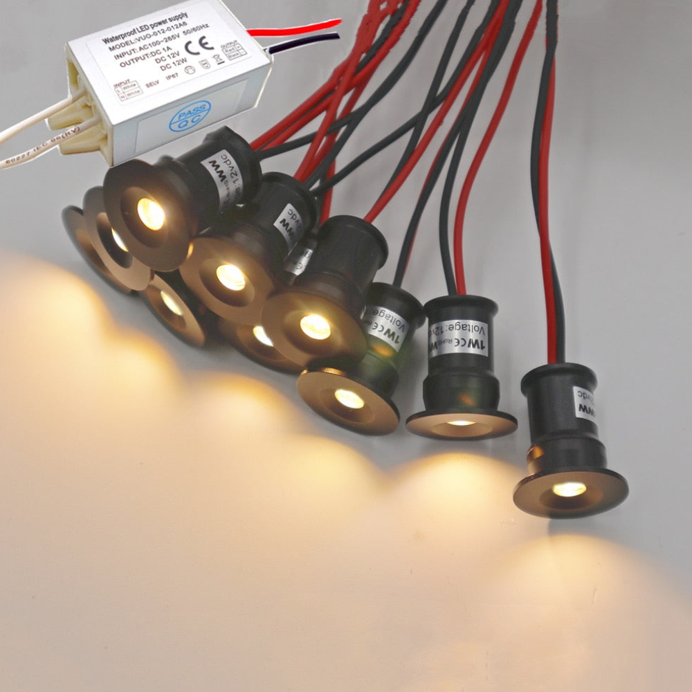 LED-Einbauleuchten für Schränke & Treppen – Akzentbeleuchtung mit fokussiertem Lichtstrahl, 10er-Pack