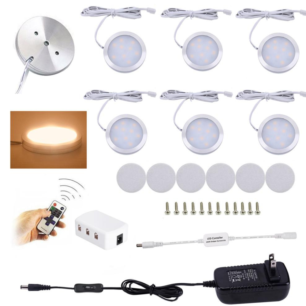 LED-Pucklichter mit kabelloser Fernbedienung und Dimmer – 120 Grad breiter Lichtstrahl