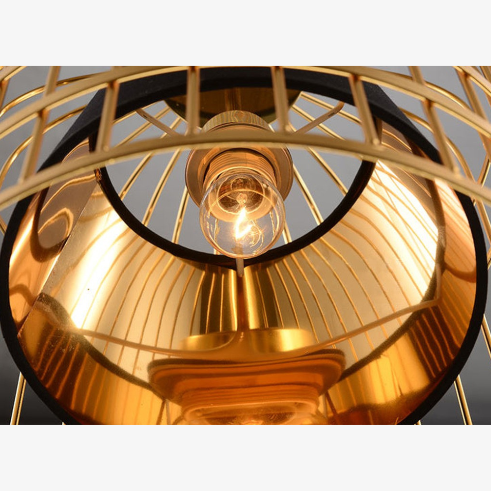Modern Gold Birdcage Pendant Light - Art Deco Tiered Metal Pendant Lights