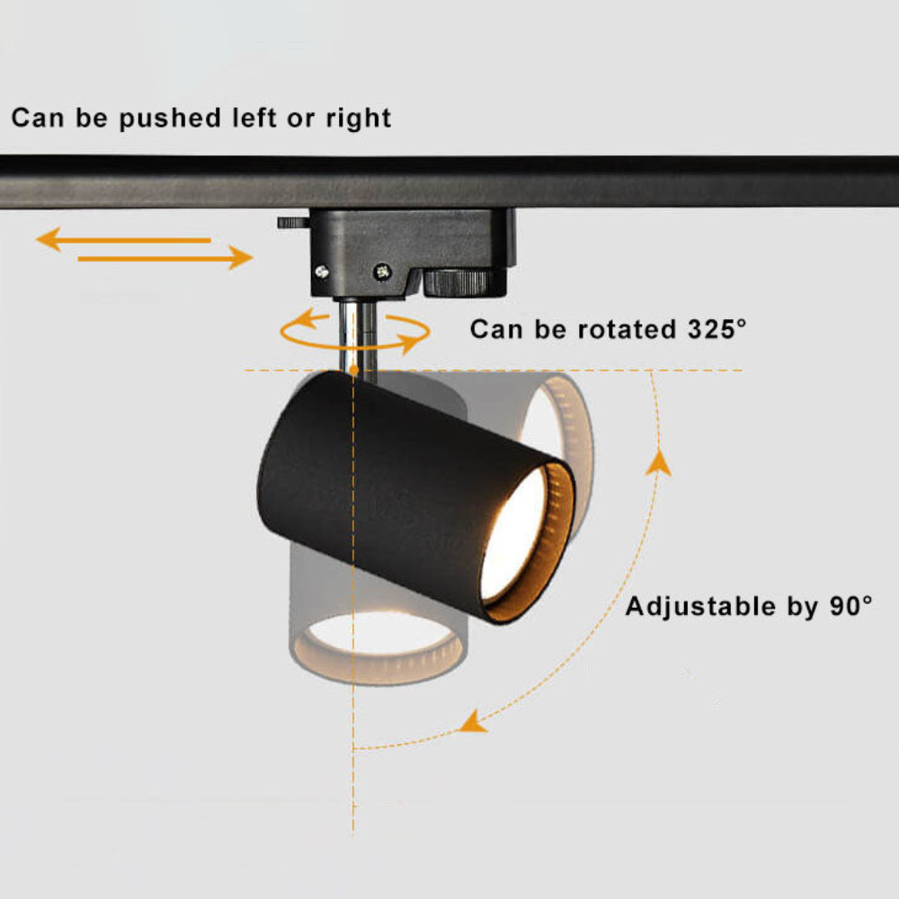 LED Track Lighting System with Adjustable Spotlights - Modern Industrial