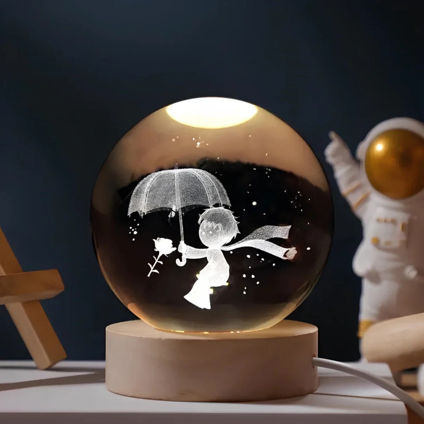 Engraved Crystal Ball Light