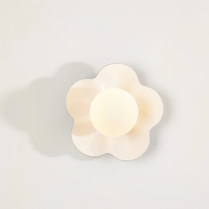 Wall Sconce with Flower Petal Metal Base - Modern Danish Pastel