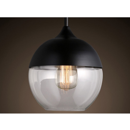 Modern Smoky & Clear Glass Pendant Light - Geometric Glass Pendant Lights