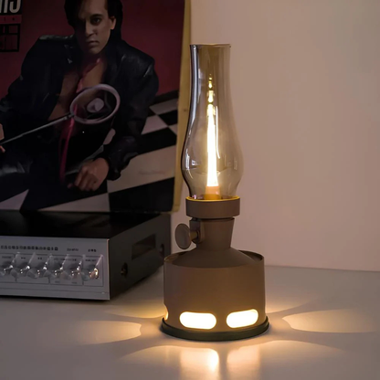 Mid-Century Modern Rechargeable LED Lantern - Vintage Battery Table Lamp