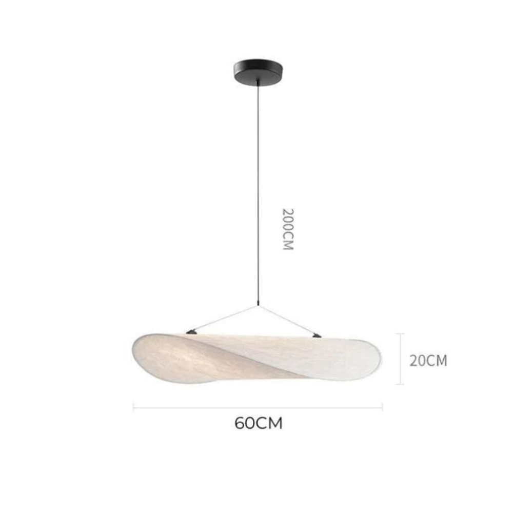 Wavy Silk-Like Pendant Light with Organic Sail Shape - Modern Scandinavian