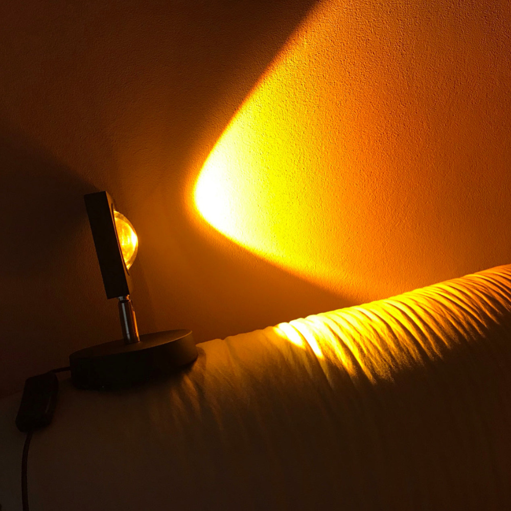 Moderne Sonnenuntergang-Projektorlampe – Architektonisches Halo-Stimmungslicht für Fotografie