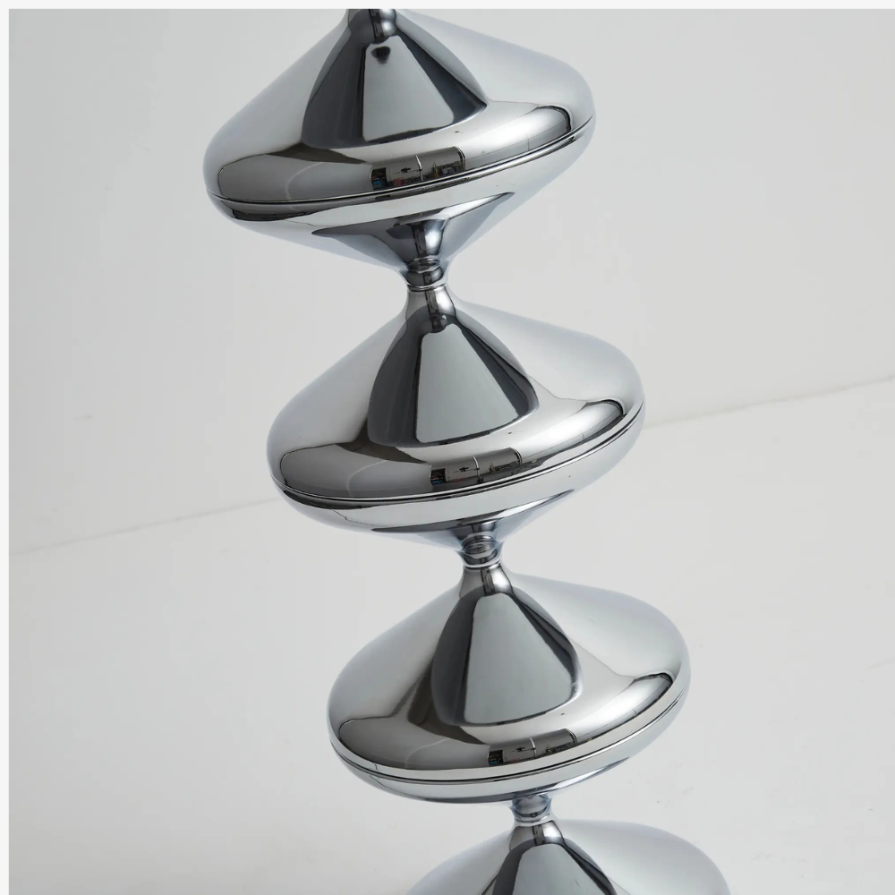 Moderne LED-Stehlampe mit gestapeltem Wellen-Glas – Mid-Century-Leuchte