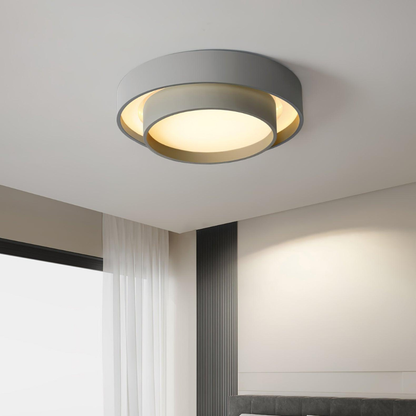 Concentric Ring Ceiling Light with Tiered Shade - Modern Flush Mount
