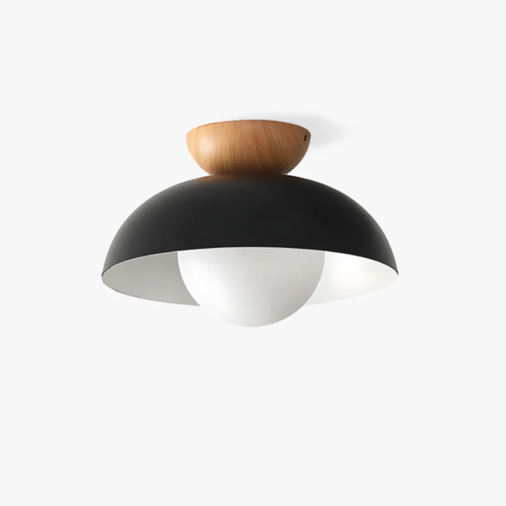 Flush Mount Ceiling Light with Nested Dome - Modern Mid Century Metal