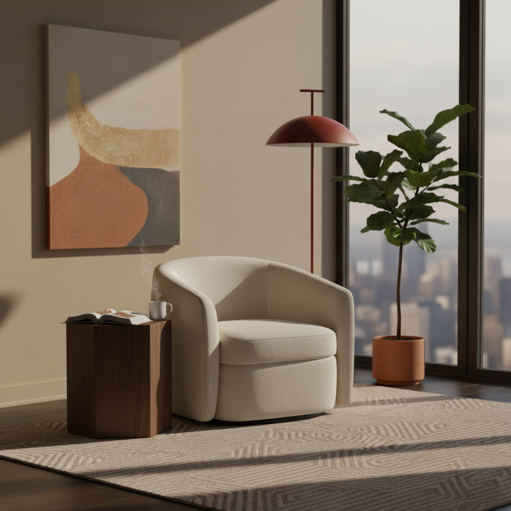 Modern Floor Lamp for Living Room Sofa and Bedroom Corner - Geometric Design