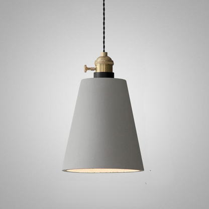 Modern Concrete Geometric Pendant Light - Industrial Cement Silhouette Hanging Lamp