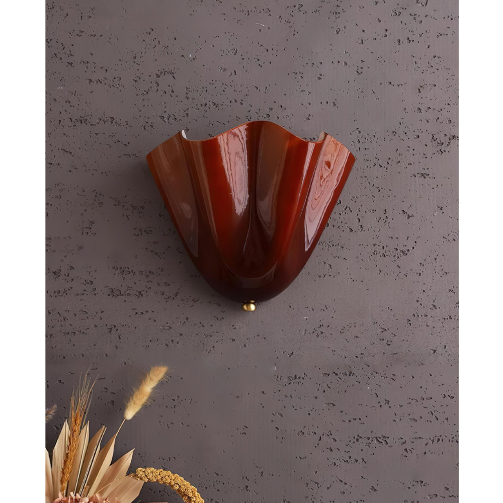 Moderne Glas-Wandlampe mit Rüschen - Organische blühende Blumen-Wandlampe