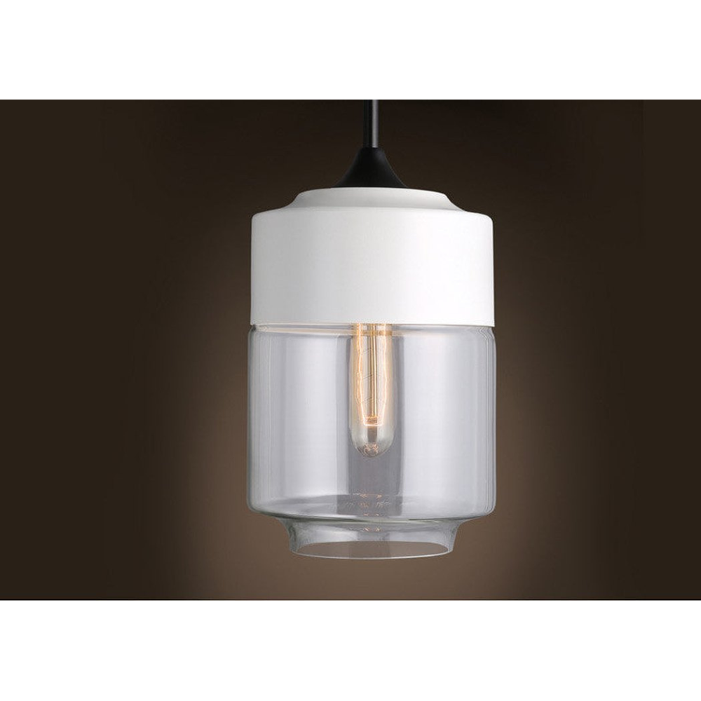 Modern Smoky & Clear Glass Pendant Light - Geometric Glass Pendant Lights