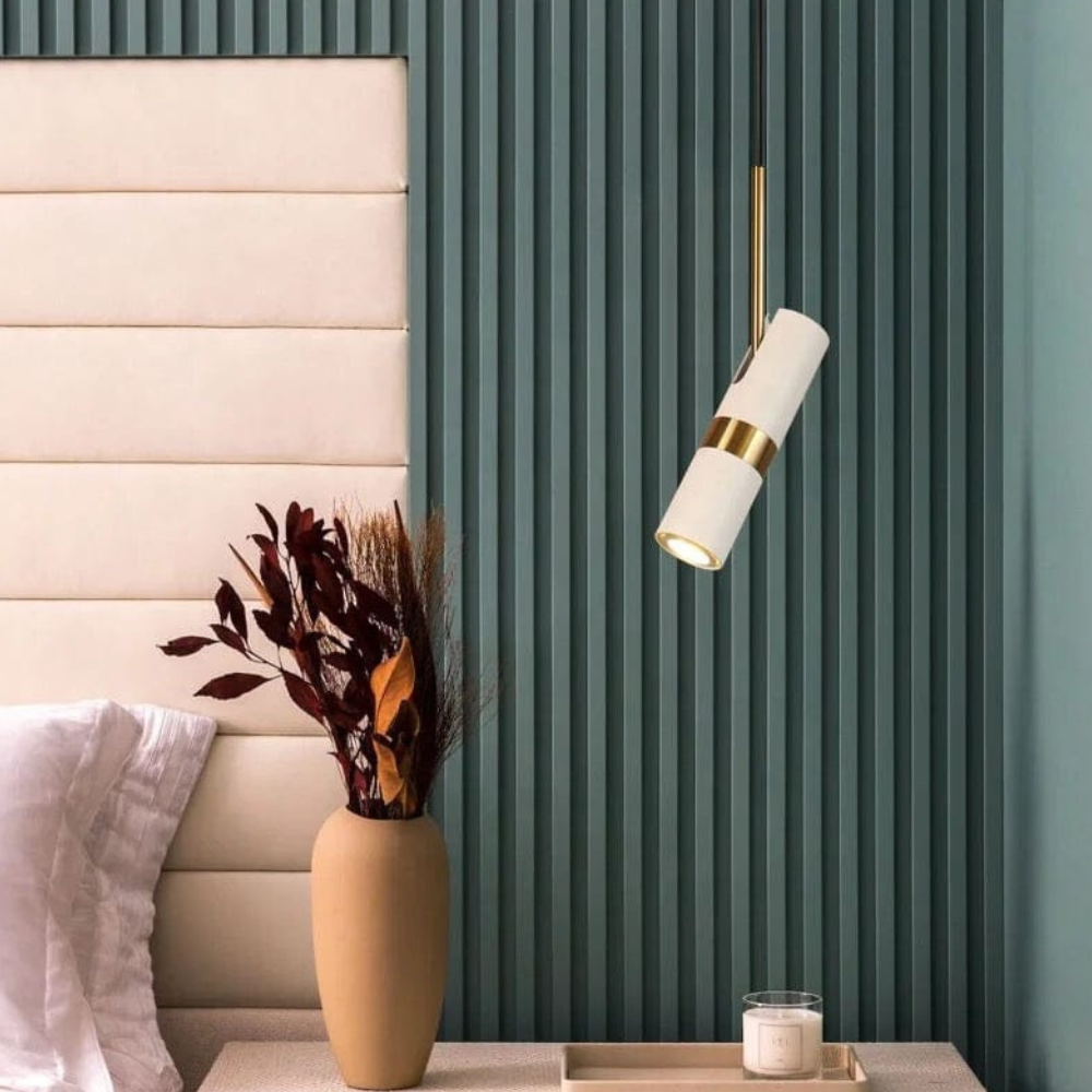 Lampe suspendue directionnelle réglable avec bande métallique - Moderne et minimaliste