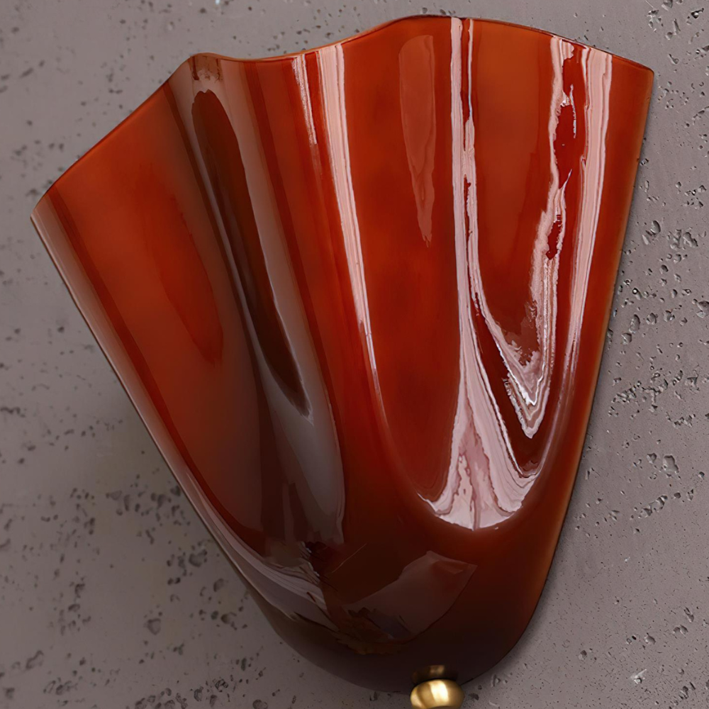 Moderne Glas-Wandlampe mit Rüschen - Organische blühende Blumen-Wandlampe