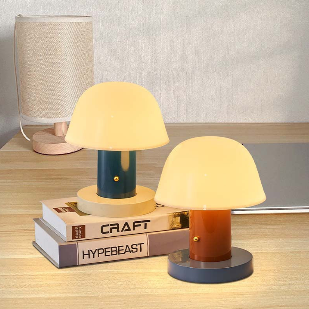 LED Table Lamp with USB Port and Touch Dimmer - Mid Century Danish Style