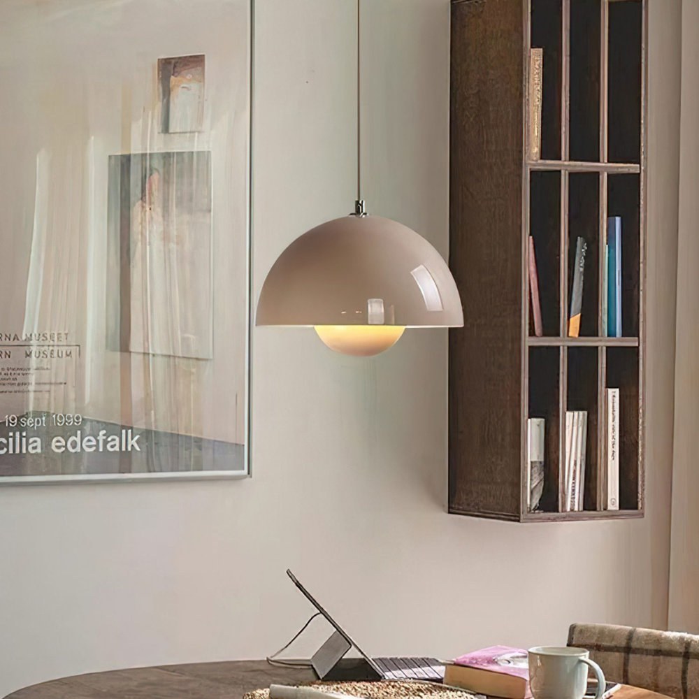 Pendant Light with Nested Dome Metal Shades - Mid Century Modern Retro