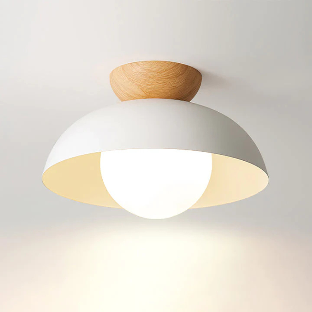 Flush Mount Ceiling Light with Nested Dome - Modern Mid Century Metal