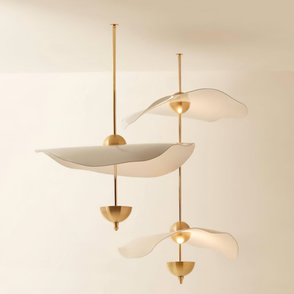 Modern Wavy Wing Pendant Light - Sculptural Floating Ribbon Hanging Lamp