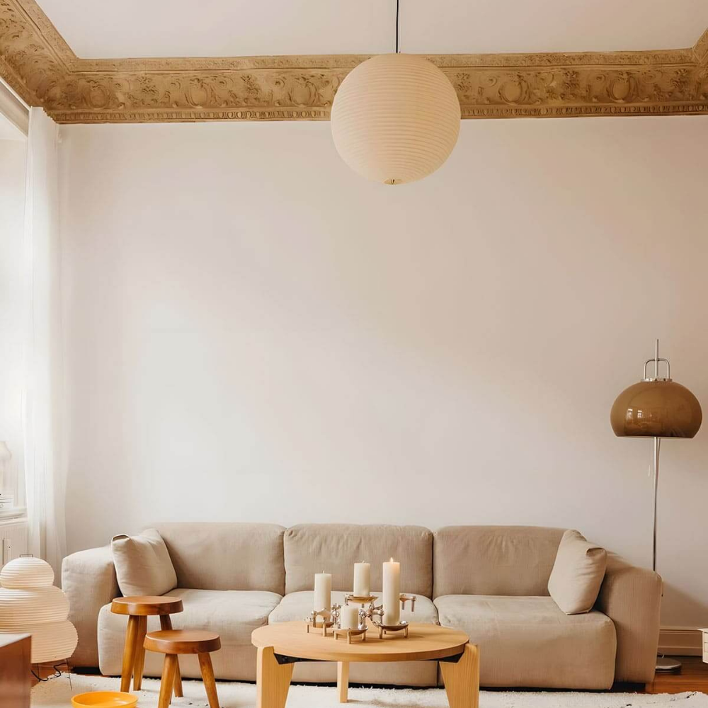 Japanese Paper Lantern Pendant Light - Washi Paper Globe Ceiling Lamp