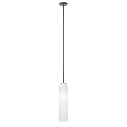 Cylinder Glass Pendant Light with Metal Downrod - Modern Art Deco