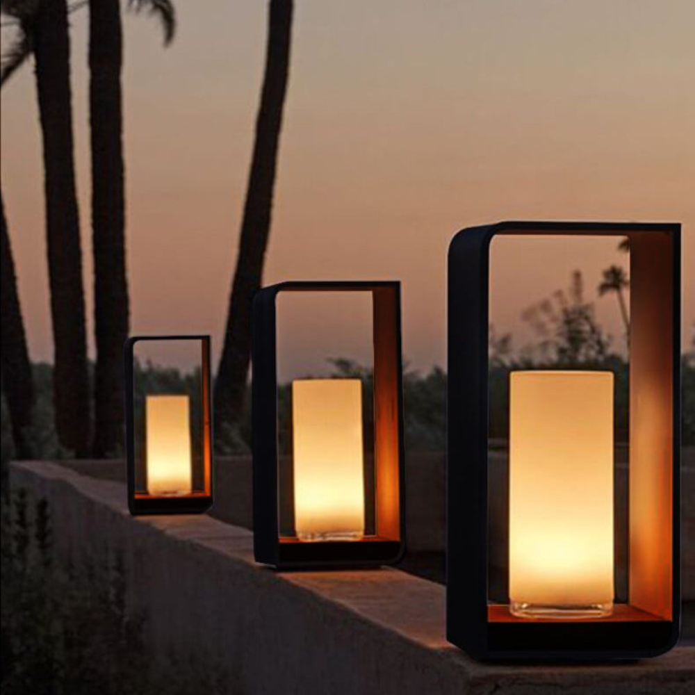 Lanterne de sol extérieure moderne à DEL - Lumière de patio minimaliste