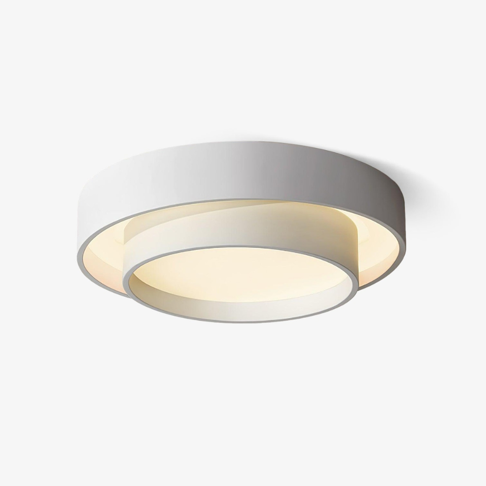 Concentric Ring Ceiling Light with Tiered Shade - Modern Flush Mount