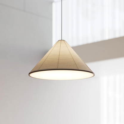 Japanese Washi Paper Pyramid Pendant Light - Japandi Style Decor