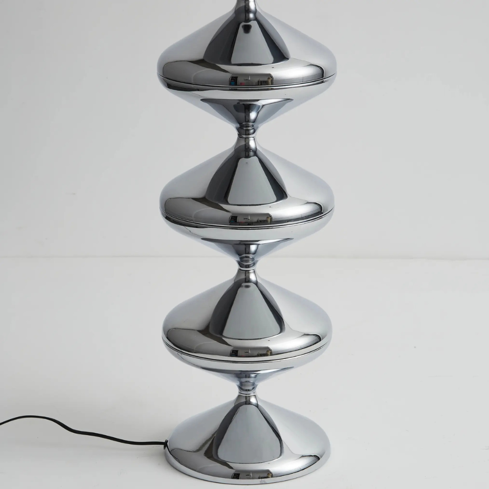 Moderne LED-Stehlampe mit gestapeltem Wellen-Glas – Mid-Century-Leuchte