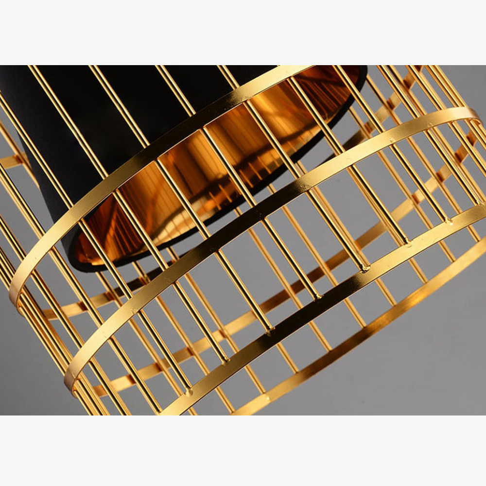 Modern Gold Birdcage Pendant Light - Art Deco Tiered Metal Pendant Lights