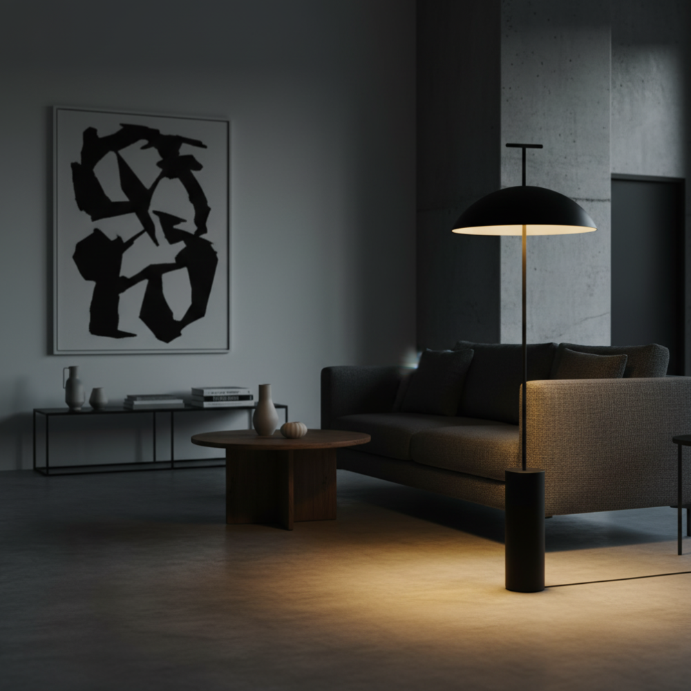 Modern Floor Lamp for Living Room Sofa and Bedroom Corner - Geometric Design