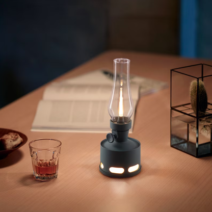 Mid-Century Modern Rechargeable LED Lantern - Vintage Battery Table Lamp