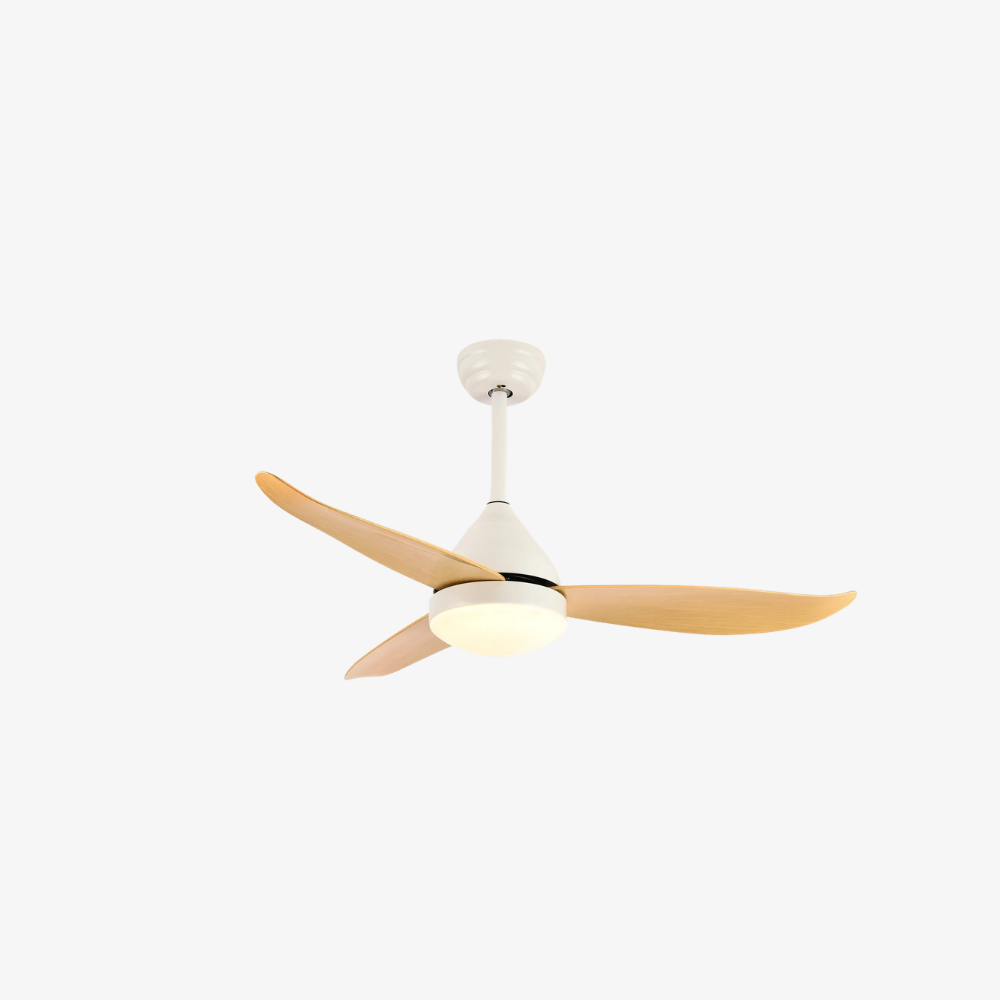 Ventilateur de plafond avec lumière et 3 pales aérodynamiques en ABS - Moderne milieu du siècle