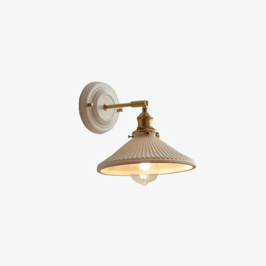 Modern Artisanal Ceramic Wall Sconce - Japanese-Style Brass Wall Light