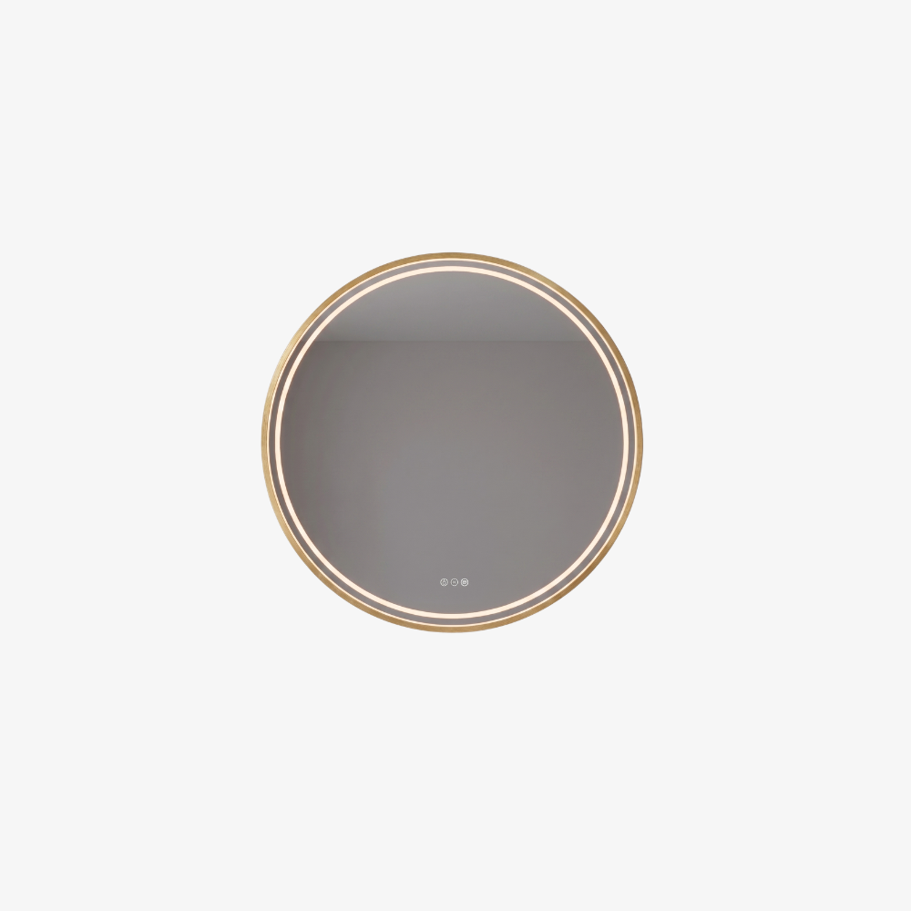 Led backlit bathroom mirror with Dimmable LED Ring and Frameless Design - Minimalist