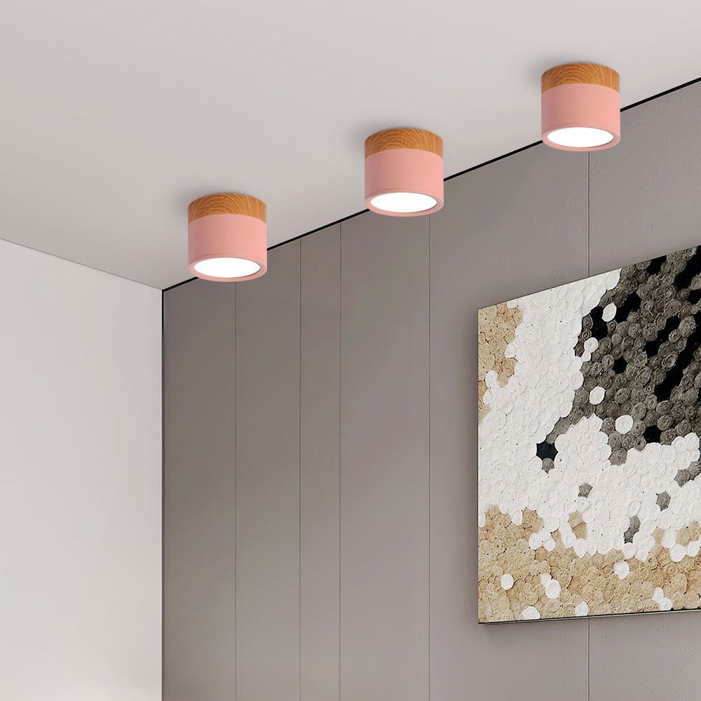 Button Wood Ceiling Light