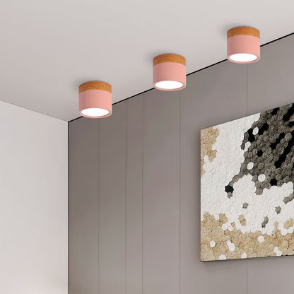 Button Wood Ceiling Light