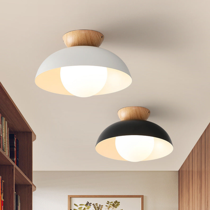 Flush Mount Ceiling Light with Nested Dome - Modern Mid Century Metal