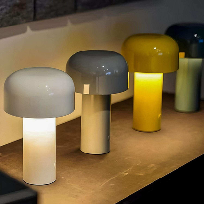 Mushroom Table Lamp Rechargeable LED with Adjustable Brightness - Mid Century