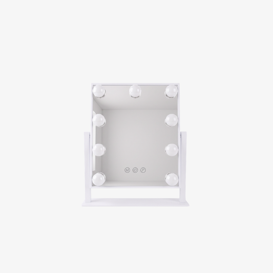 Miroir de maquillage style Hollywood avec 9 ampoules LED et cadre en métal - Moderne