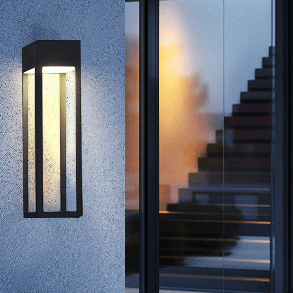 Moderne geometrische Außenwandleuchte – LED lineare rechteckige Laterne
