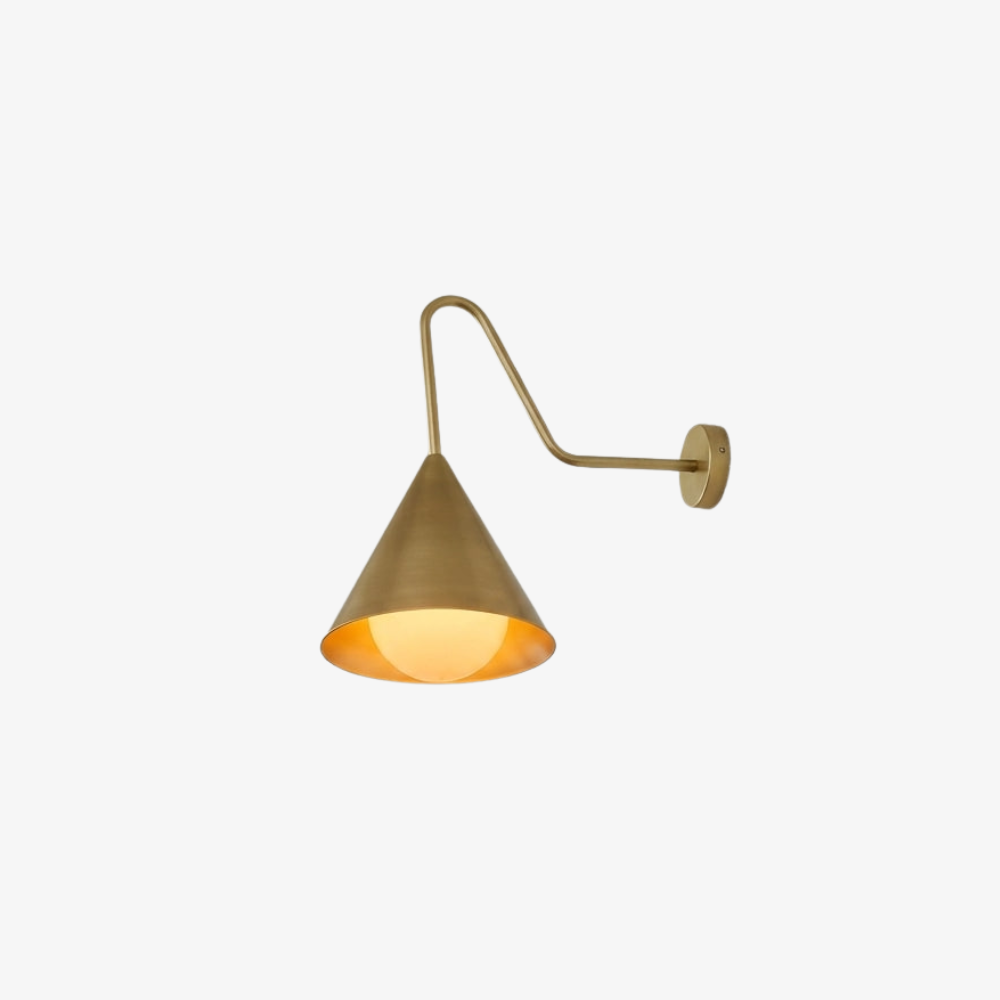 Outdoor LED Porch Lights with Conical Metal Shade - Modern Wall Sconce