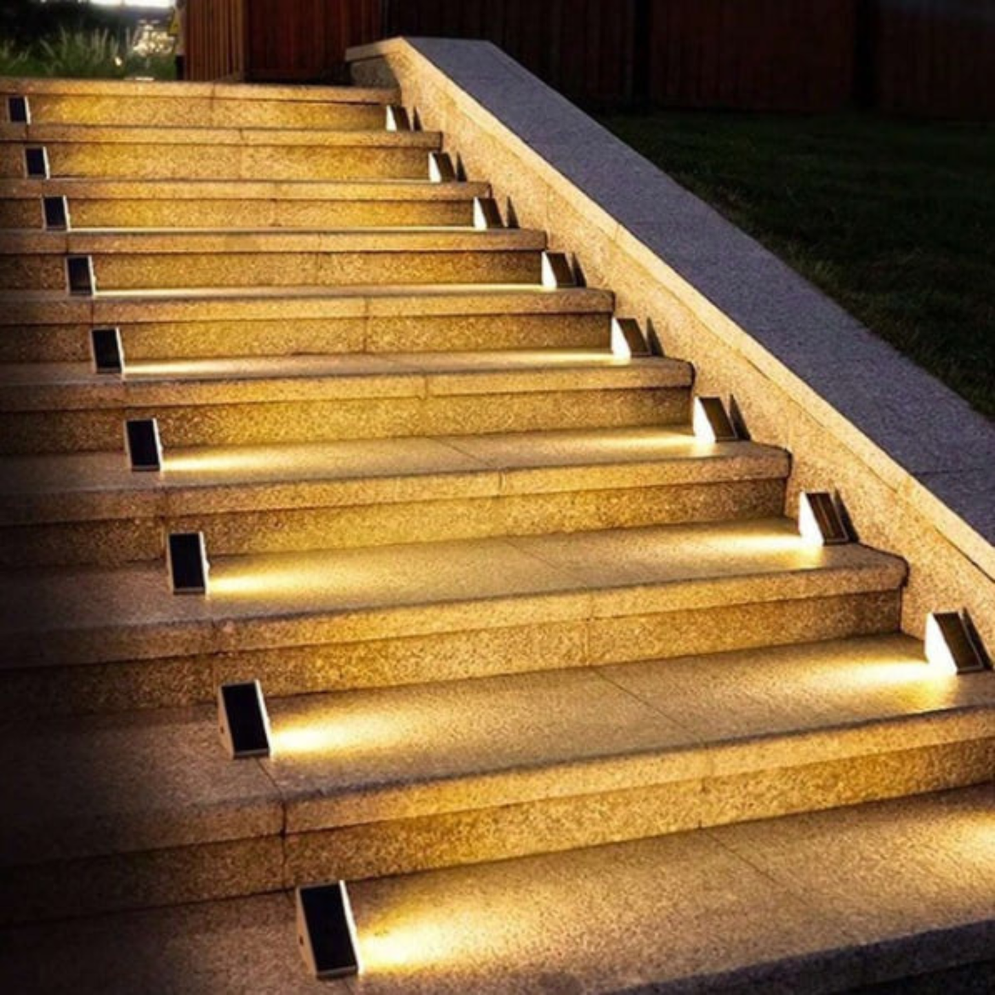 Solar Powered Stair Lights for Outdoor & Indoor