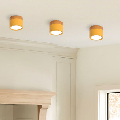 Button Wood Ceiling Light